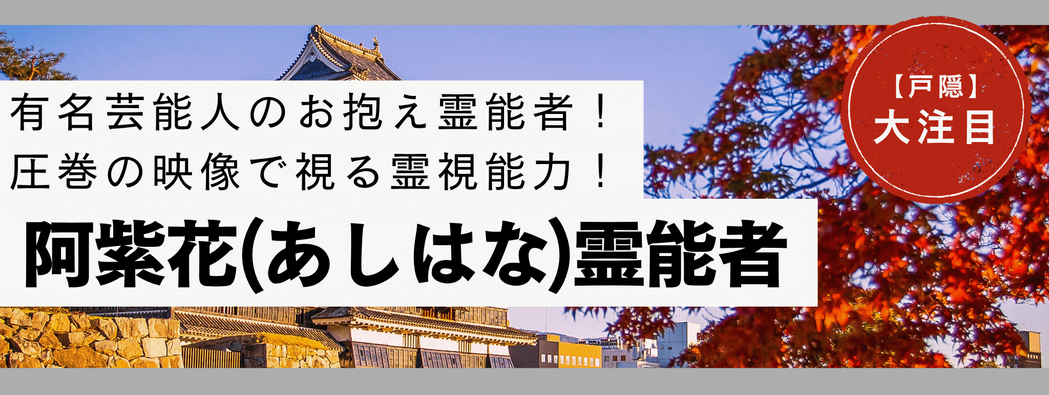 電話占い戸隠で現在最も注目を集める人気霊能者『阿紫花 (アシハナ) 』